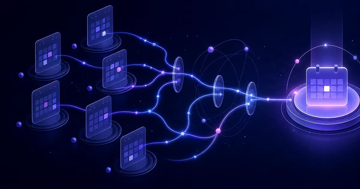 Two open scheduling architectures compared through connected calendar and API nodes