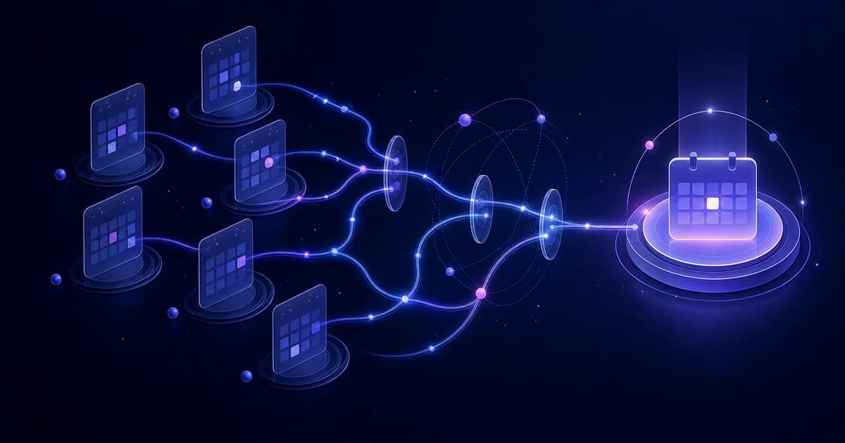 Branching scheduling routes flowing into a confirmed CalGem calendar appointment